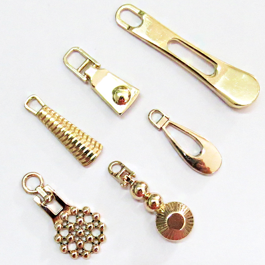 Gold alloy zip head slider pull tab metal zipper head clothes women s handbag decoration pendant